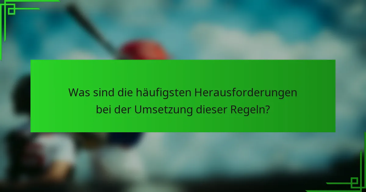 Was sind die häufigsten Herausforderungen bei der Umsetzung dieser Regeln?